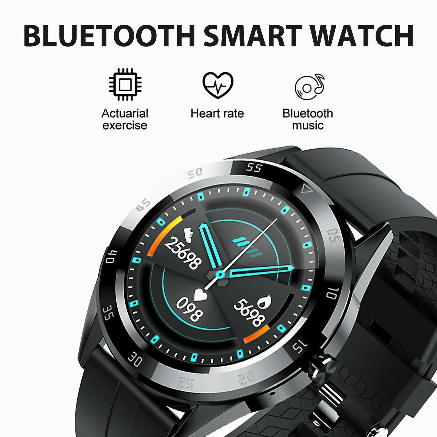 Waterproof Bluetooth Smart Watch Phone Mate Heart Rate Tracker For iOS Android