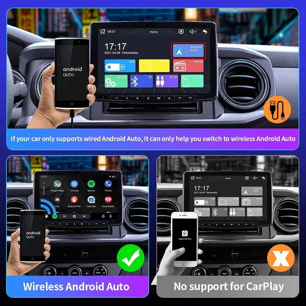 EKIY NEW Mini Carplay Wireless for Toyota Mazda Nissan Camry Suzuki Subaru Citroen Audi Mercedes Kia Ford Opel IOS15 Spotify BT